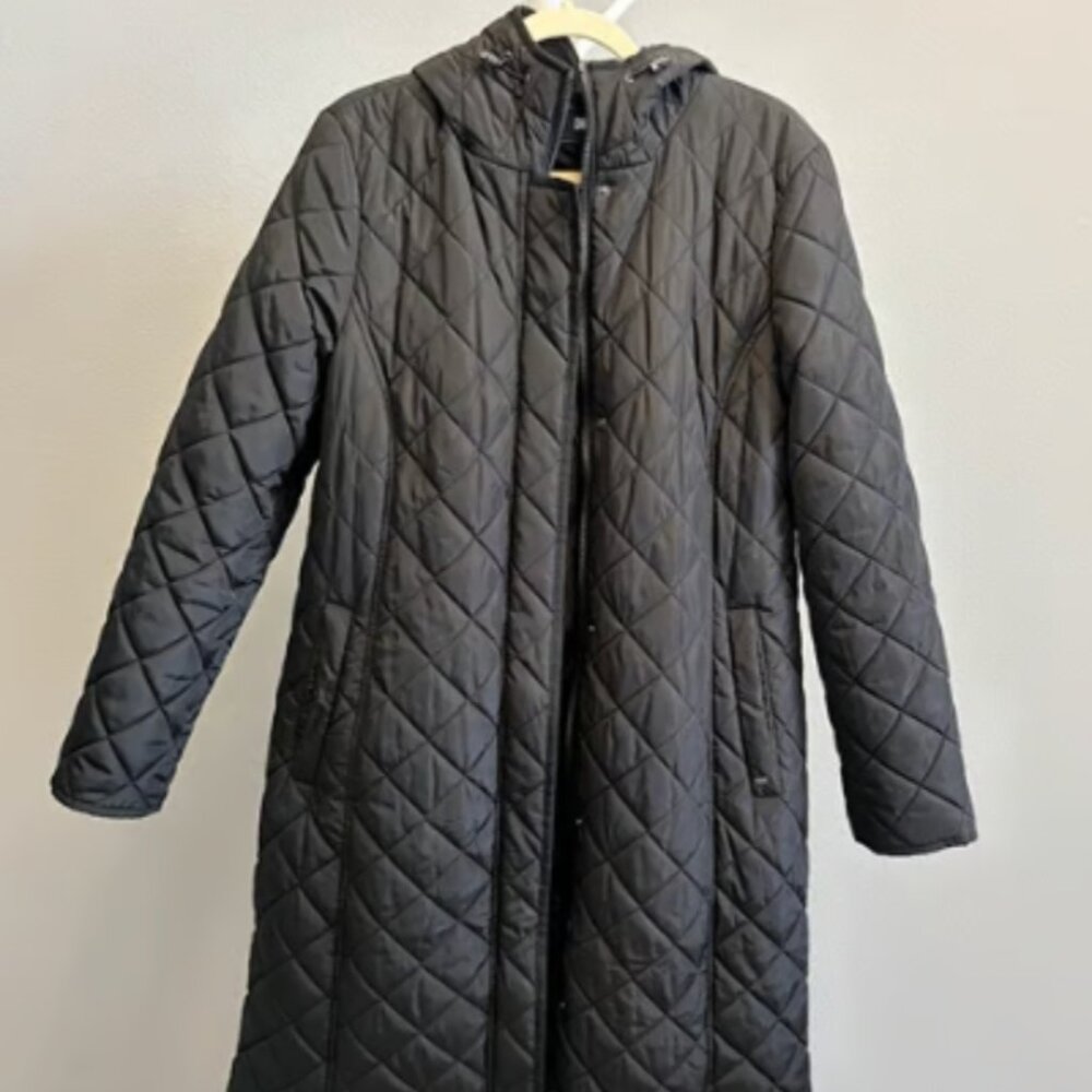 DKNY Long Quilted Puffer Coat